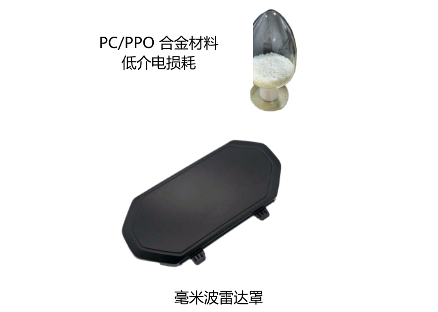 低介电损耗毫米波雷达罩用 PC/PPO 合金材料应用。