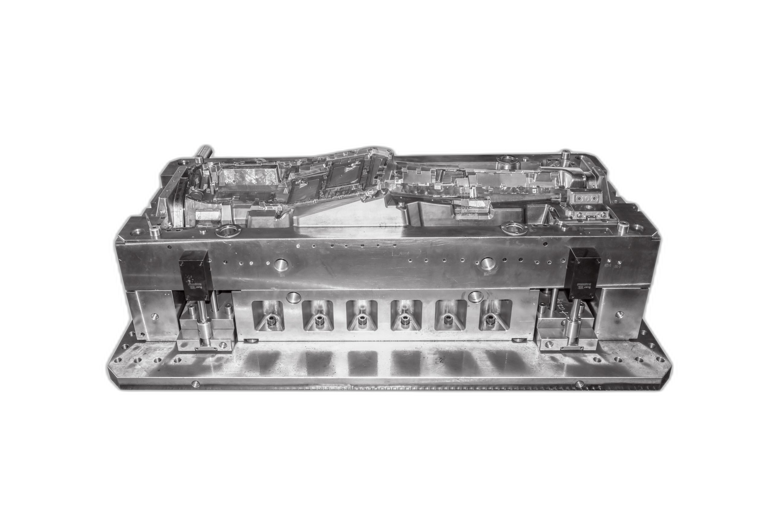 Automotive instrument panel mold close-up.
