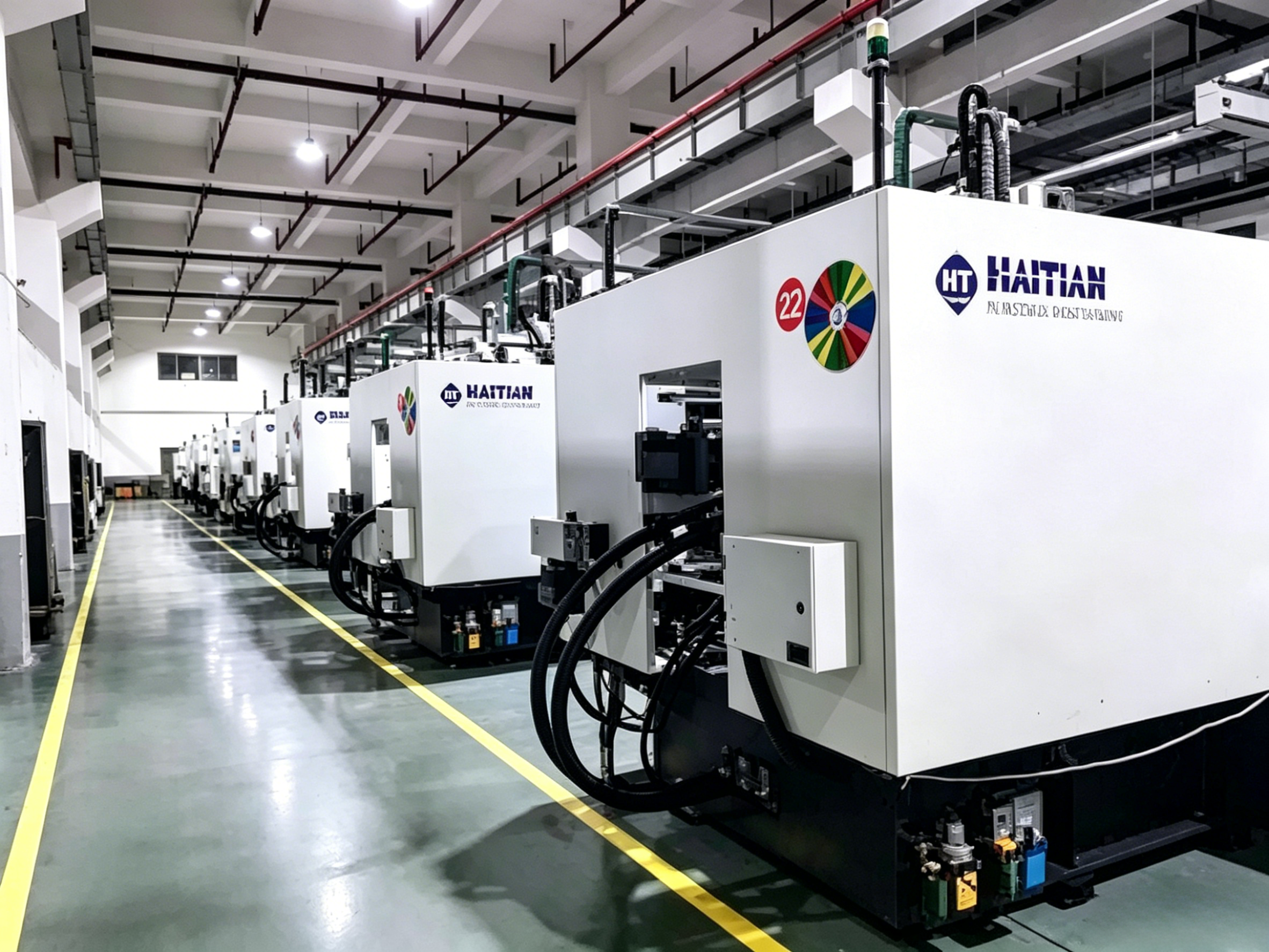 Injection molding machine used for large-part production.